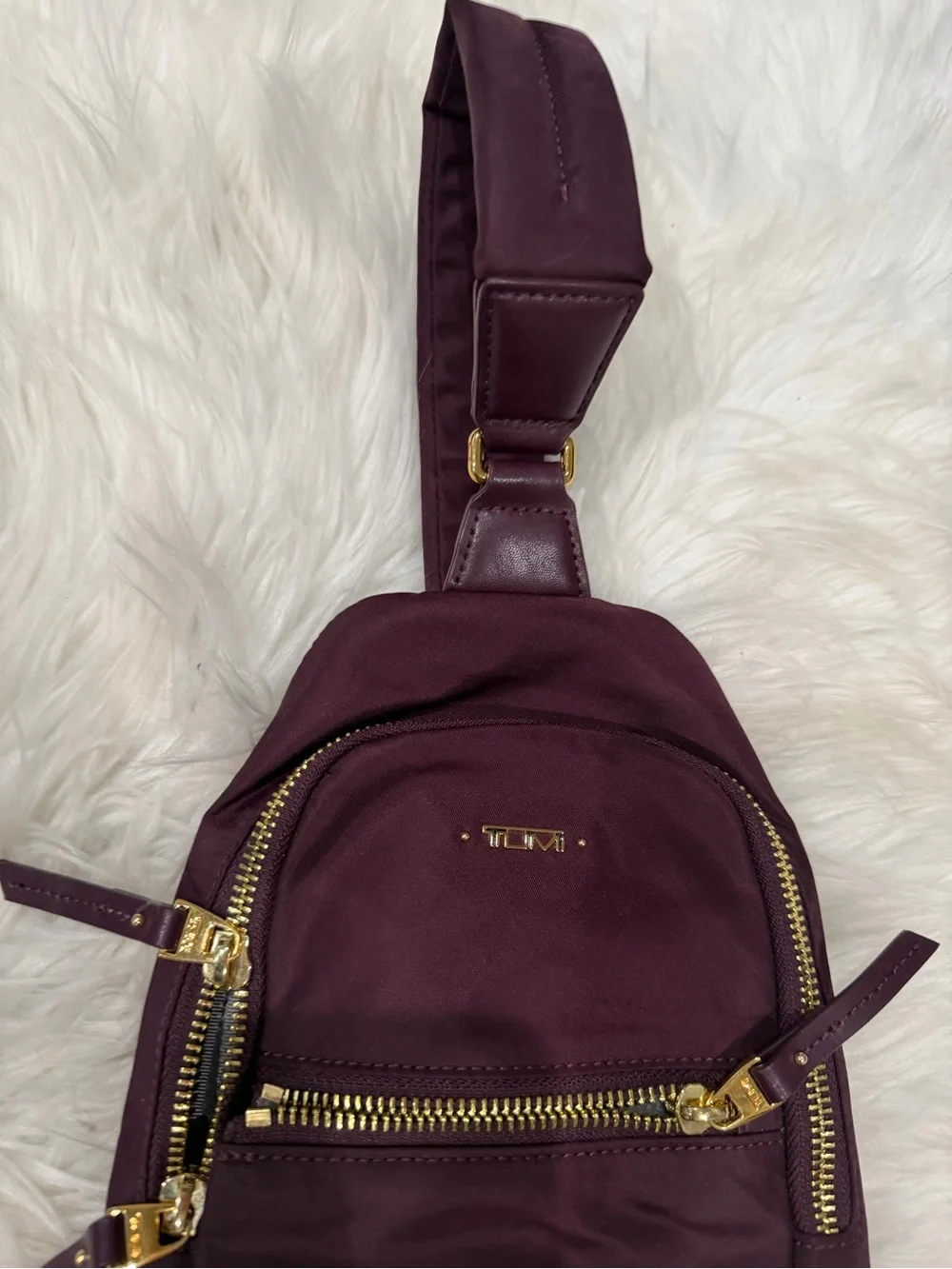 Tumi Burgundy Nylon Backpack Men’s